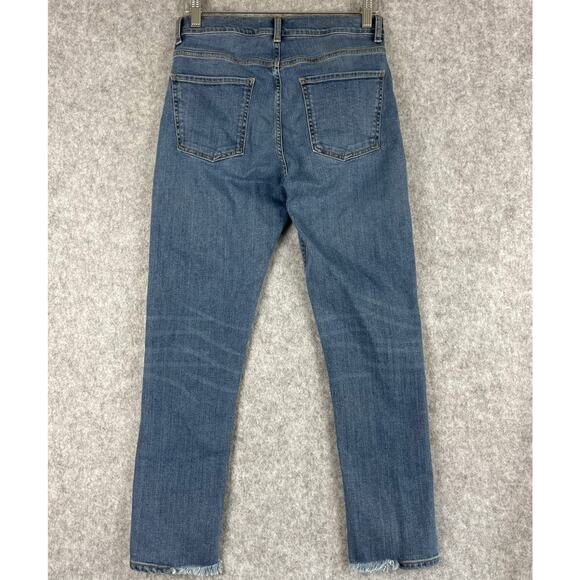 Peruvian Connection Cimarron Jean Womens 4 Medium Wash Button Fly Distressed Hem - Picture 14 of 16